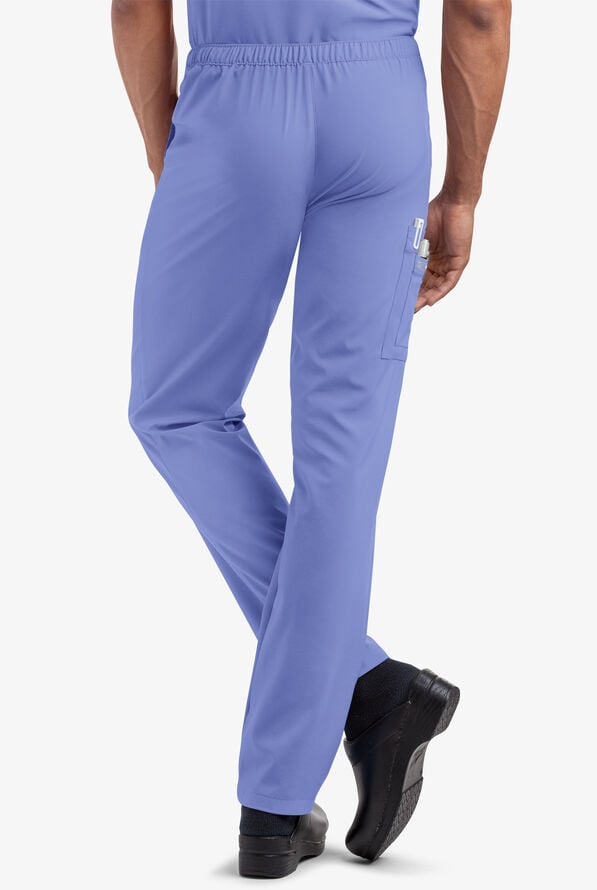 Easy STRETCH Morgan Unisex 5-Pocket Drawstring Scrub Pants - Ceil Blue - 3