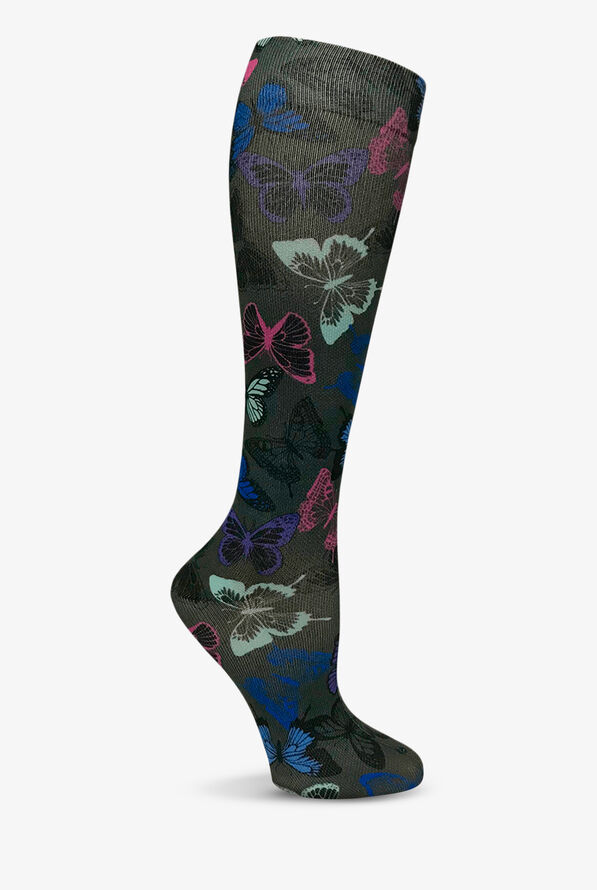 Prestige Butterflies Grey Women's 15-20 mmHg Moderate Compression Socks - null - 1