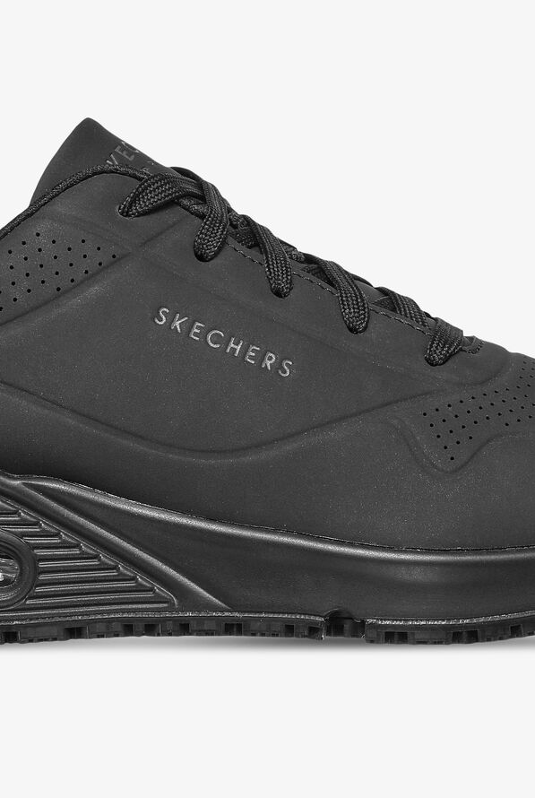 Skechers Work Women's Uno SR Athletic Lace Up Shoes - Black - 4