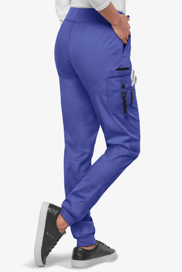 Butter-Soft STRETCH Women's 5-Pocket Cargo Jogger Scrub Pants - Amparo Blue - 4
