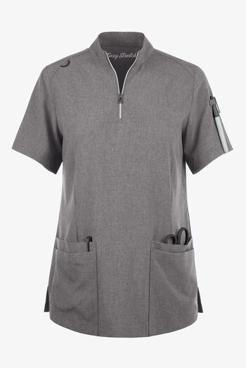 Easy STRETCH Jen Women's 4-Pocket Zip-Neck Short Sleeve Scrub Top