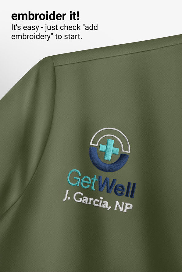 Cherokee Workwear Professionals Men's 4-Pocket STRETCH V-Neck Scrub Top - Olive - 5