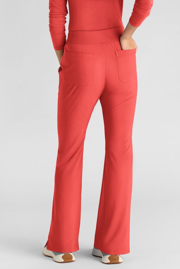 Pantal&oacute;n m&eacute;dico Easy STRETCH Sydney con piernas acampanadas y 5 bolsillos para mujer - Mono m&eacute;dico de 2 piezas - Spiced Coral - 5