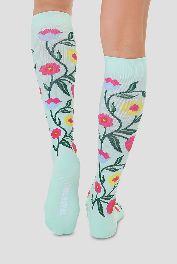 Living Royal Flower Vine Women's 15-20 mmHg Moderate Compression Socks - null - 2