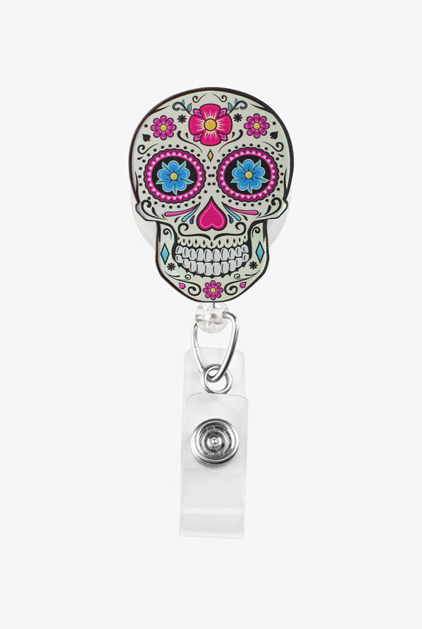 Outside the Box Sugar Skull Acrylic ID Badge Holder - null - 1