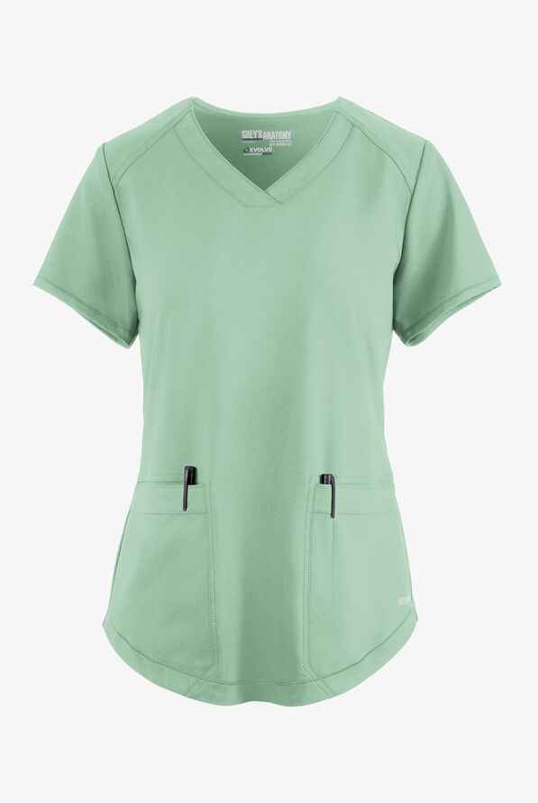 Grey's Anatomy by Barco Evolve STRETCH Rhythm Women's 2-Pocket V-Neck Scrub Top - Soft Melon - 1