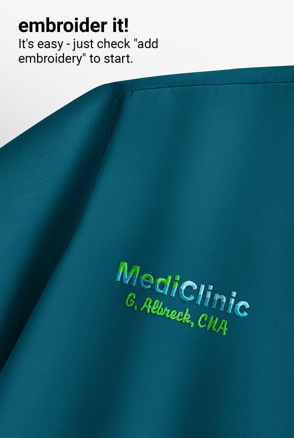 Chaqueta médica abrigada Cherokee Workwear con botones a presión y 3 bolsillos para mujer - Caribbean Blue - 5