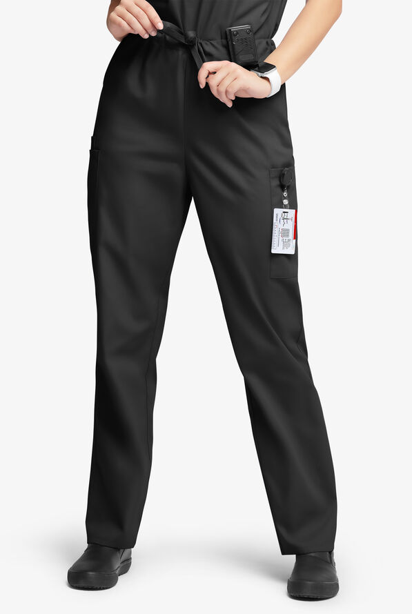 Pantalón médico unisex Butter-Soft Originals con piernas rectas holgadas y 4 bolsillos - Black - 1