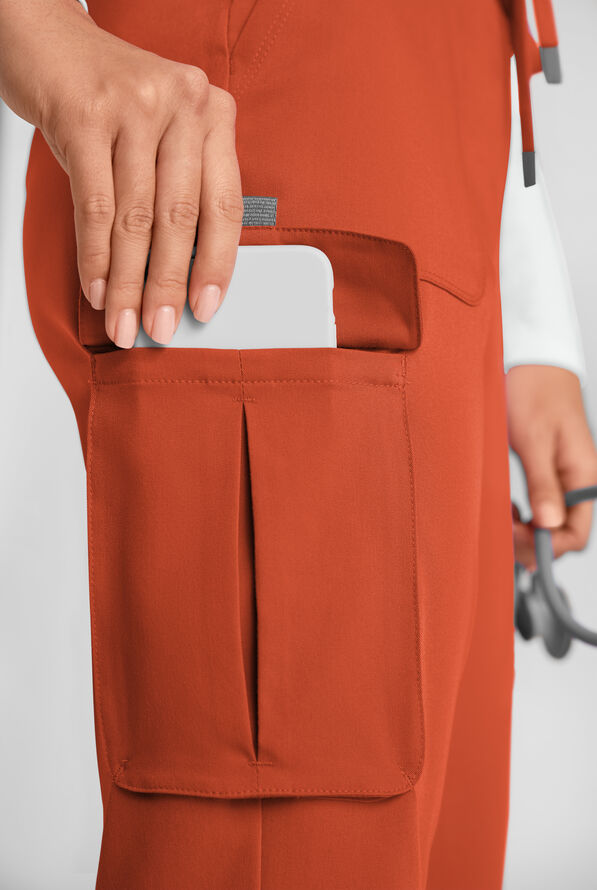 Grey's Anatomy by Barco Emerge Parker Women's 4-Pocket STRETCH Fit & Flare Scrub Pants - Warm Sienna - 5