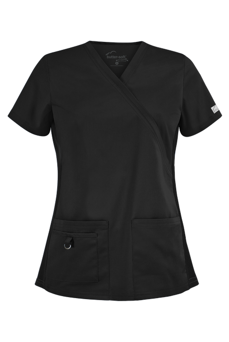 Butter-Soft STRETCH Women's 3-Pocket V-Neck with Side Knit Panels Scrub Top