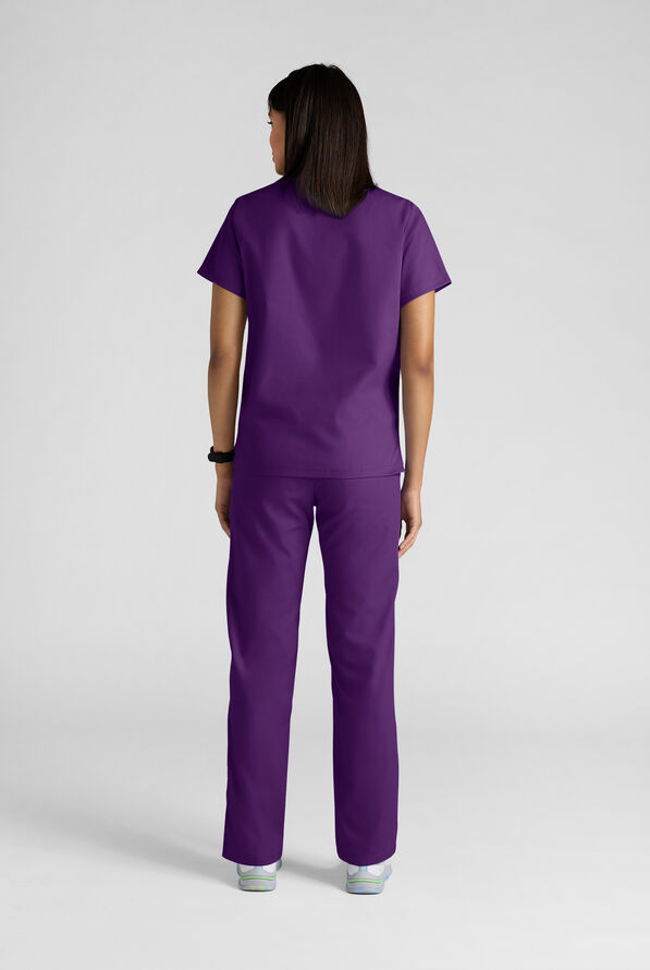 Strictly Scrubs Women's 4-Pocket Scrub Set - Eggplant - 5