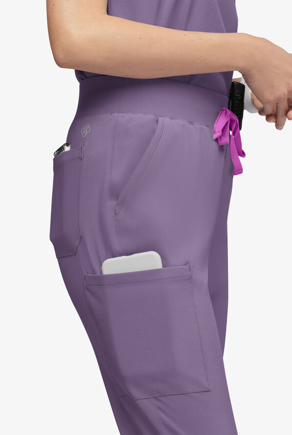Easy STRETCH Olivia Women's 7-Pocket Slim Leg Jogger Scrub Pants - PURPLE DUSK - 2