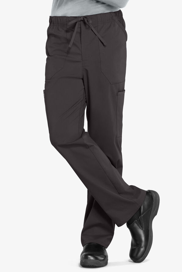 Cherokee Workwear Professionals Men's 5-Pocket STRETCH Cargo Scrub Pants - Short - Pewter - 1