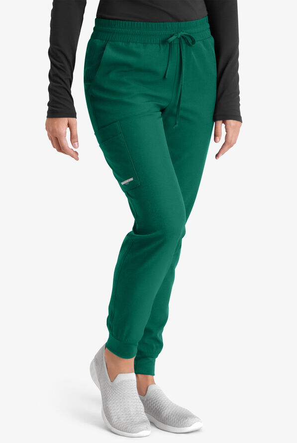 Skechers by Barco Theory Women's 4-Pocket STRETCH Cargo Jogger Scrub Pants - Hunter - 1