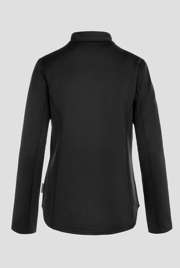 Zavate Ava Therese Women's 2-Pocket Half Zip Pullover Fleece Scrub Top - Black - 2