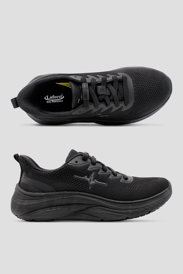 LaForst Women's Extreme Comfort Slip-Resistant Gliders Heartbeat Black Bungee Athletic Shoes - null - 1