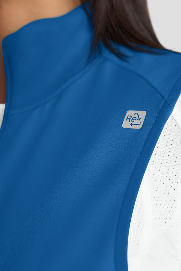 ReSurge Ebro Women's 6-Pocket Zip Front Stand Scrub Vest - Royal - 5