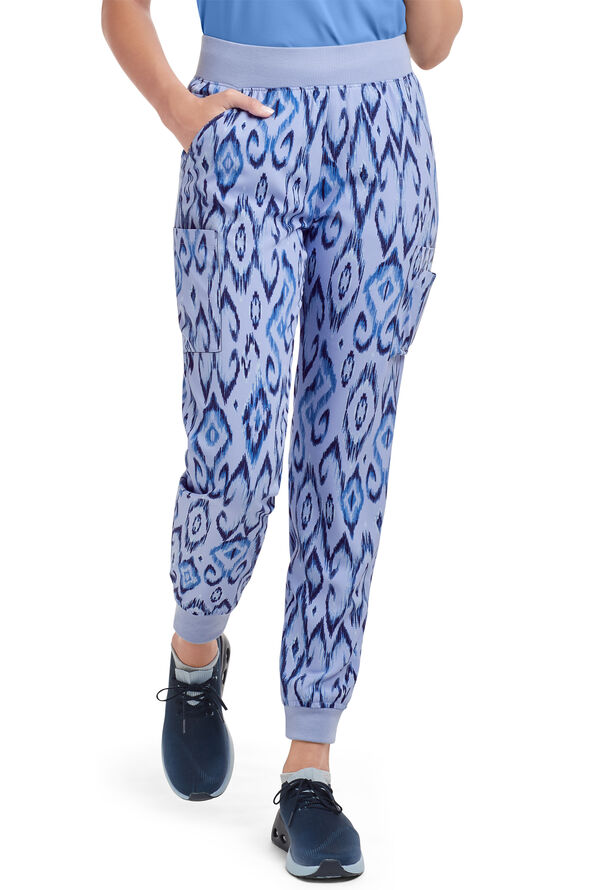 Strictly Scrubs STRETCH Uzbek Kilim Ceil Women's 5-Pocket Jogger Print Scrub Pants - null - 1