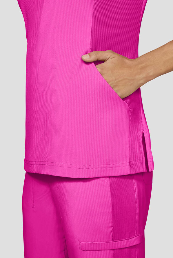 koi Lite&trade; Lilias Women's 2-Pocket Sweetheart Notch Neck Scrub Top - Hibiscus - 6