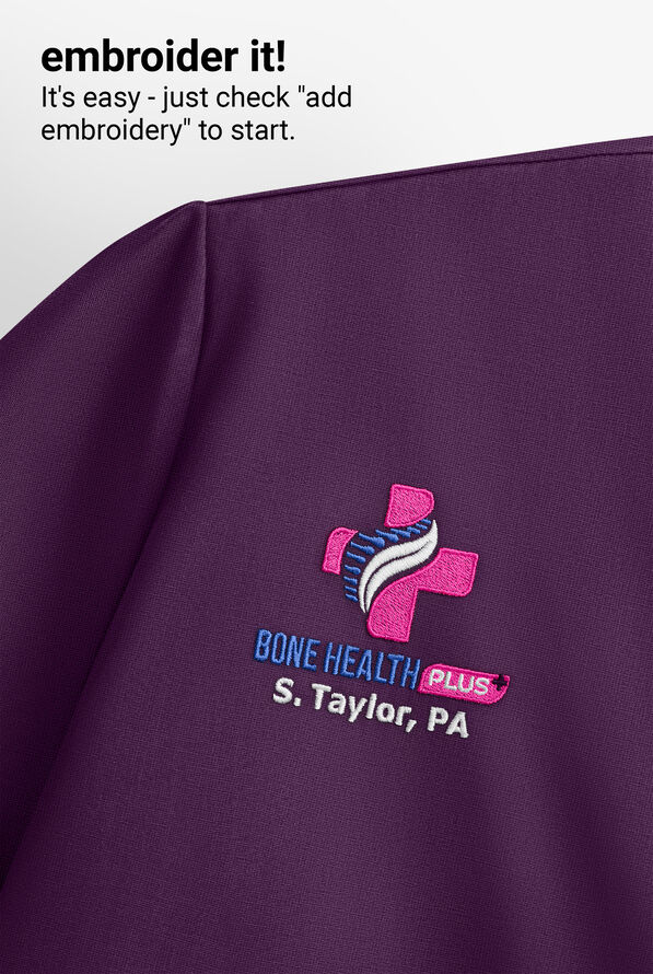 Lauderdale by UA Dania Women's 4-Pocket Zip Front Raglan Long Sleeved STRETCH Scrub Jacket - Eggplant - 6