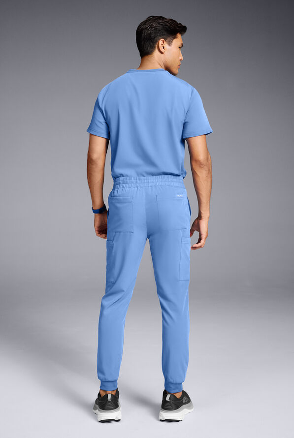 Hypothesis S-R Shift Ready Men's Crew Neck & Jogger Scrub Set - Ceil Blue - 4