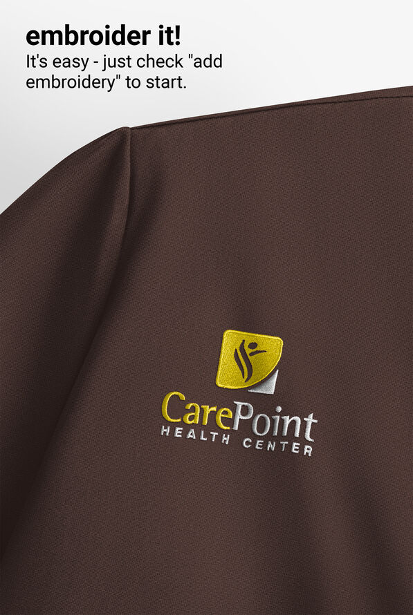 Blusa m&eacute;dica Zavate Ava Therese Cheetah Jacquard Piper STRETCH con cuello mao y 2 bolsillos para mujer - Espresso - 4