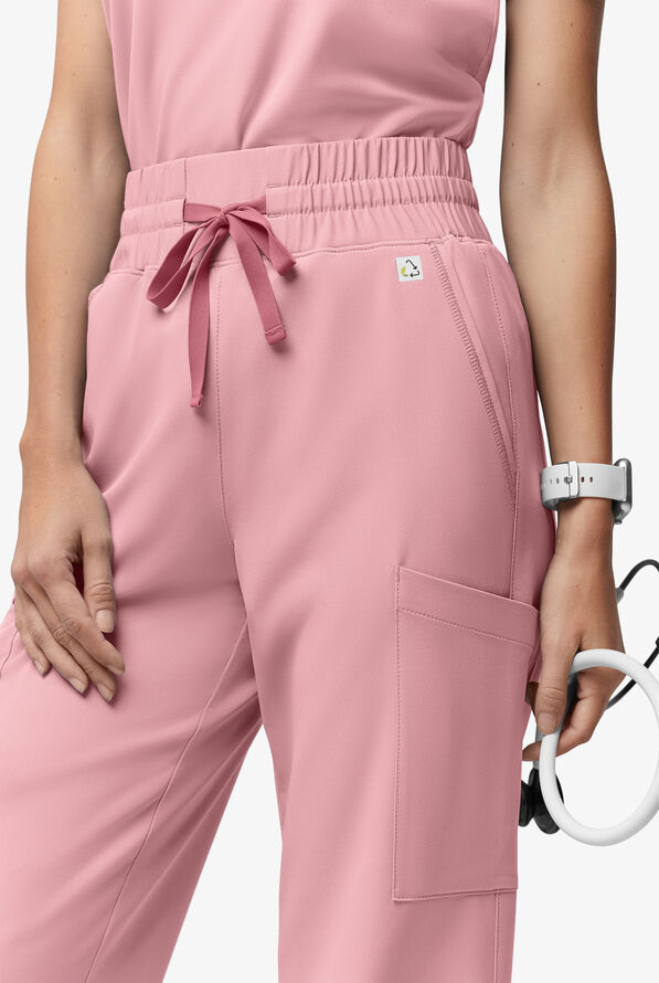 ReSurge Crystal Women's 7-Pocket High Waisted Wide Leg Pant - Primrose Pink - 2
