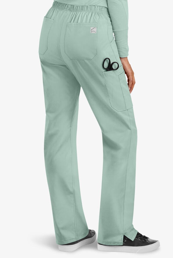 Pantal&oacute;n m&eacute;dico UA Butter-Soft STRETCH petite con cord&oacute;n ajustable y 9 bolsillos para mujer - Eucalyptus Leaf - 2