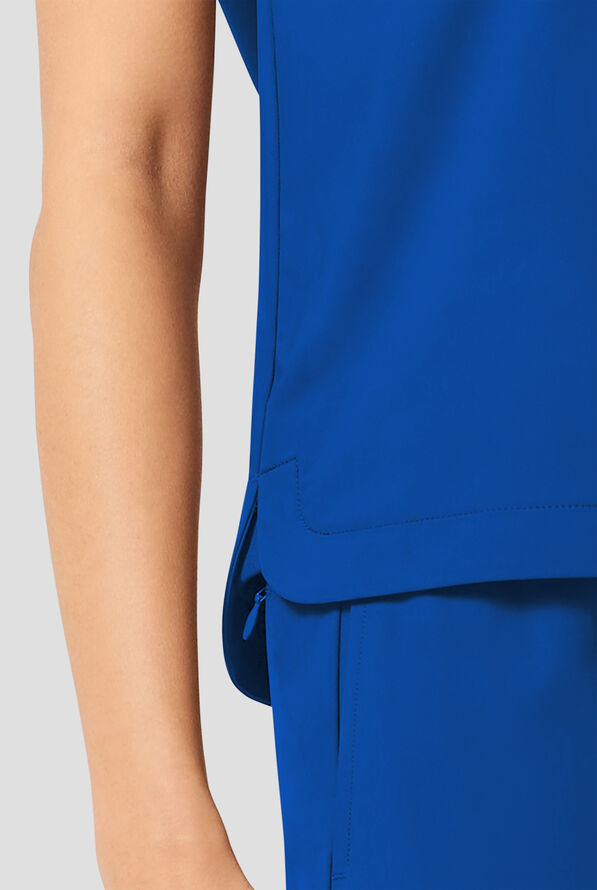 Blusa m&eacute;dica Infinity Pursuit STRETCH con cuello en V de punto acanalado y 1 bolsillo para mujer - Royal - 6