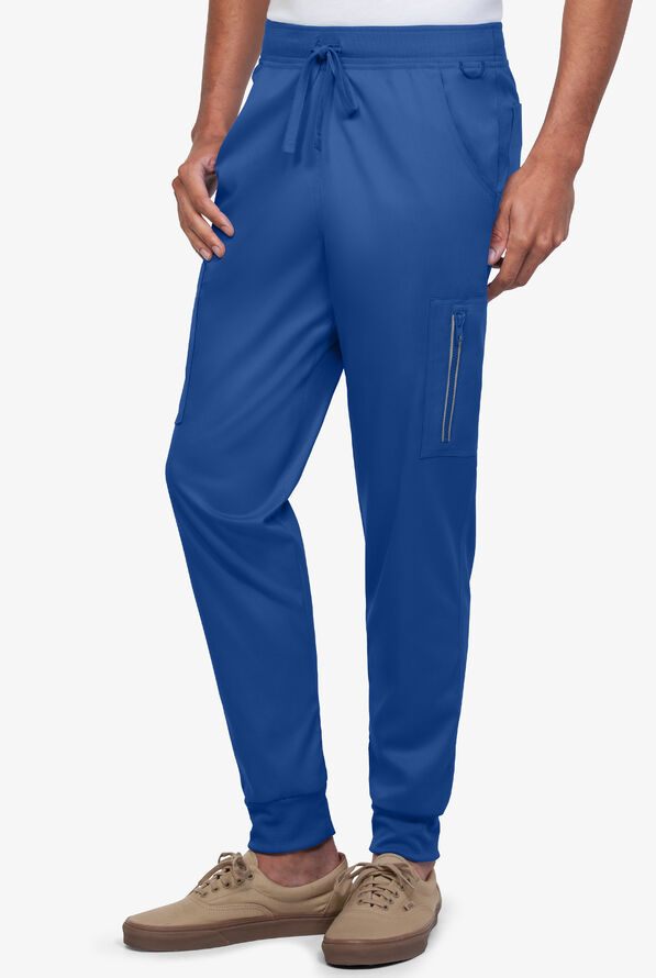 Advantage STRETCH Men's 9-Pocket Knit Waistband Jogger Scrub Pants - Royal - 1