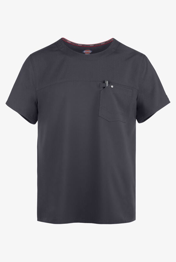 Dickies EDS NXT Men's 1-Pocket Tuck In Round Neck Scrub Top - Pewter - 1