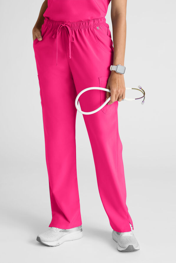 Easy STRETCH Women's 8-Pocket Scrub Set - Petite - Reactive Pink - 6