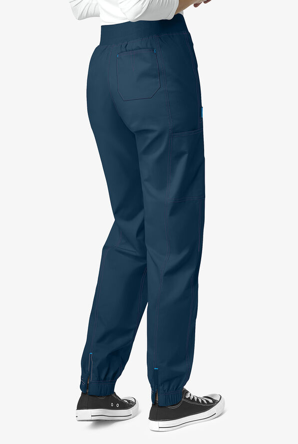 WonderWink WonderFLEX Women's 6-Pocket STRETCH Utility Cargo Jogger Scrub Pants - Navy - 2
