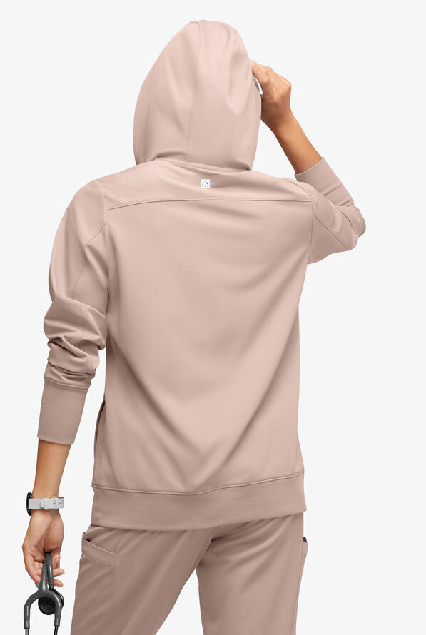 Sudadera médica con capucha ReSurge Jasper con mangas largas y 4 bolsillos para mujer - Mocha Meringue - 4