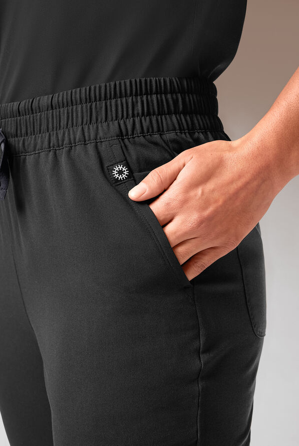 Hypothesis A-D All Duty Women’s 6-Pocket Slim Straight-Leg Scrub Pant - Jet Black - 6