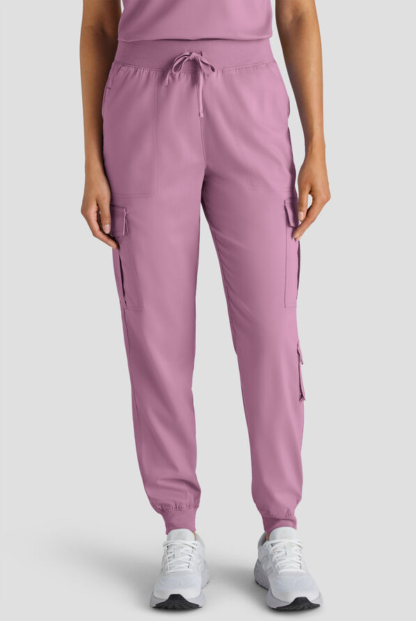 Pantalón médico Butter-Soft STRETCH FLXTEK+ estilo cargo jogger con 8 bolsillos para mujer - Smokey Mauve - 2