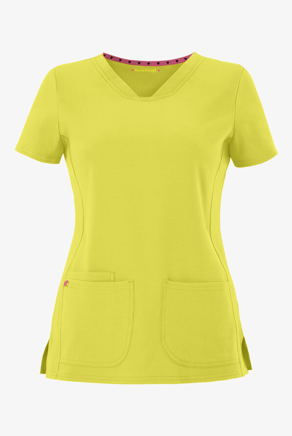 heartsoul Break On Through Women's 3-Pocket Pitter-Pat V-Neck Scrub Top - Sweet Tart - 1