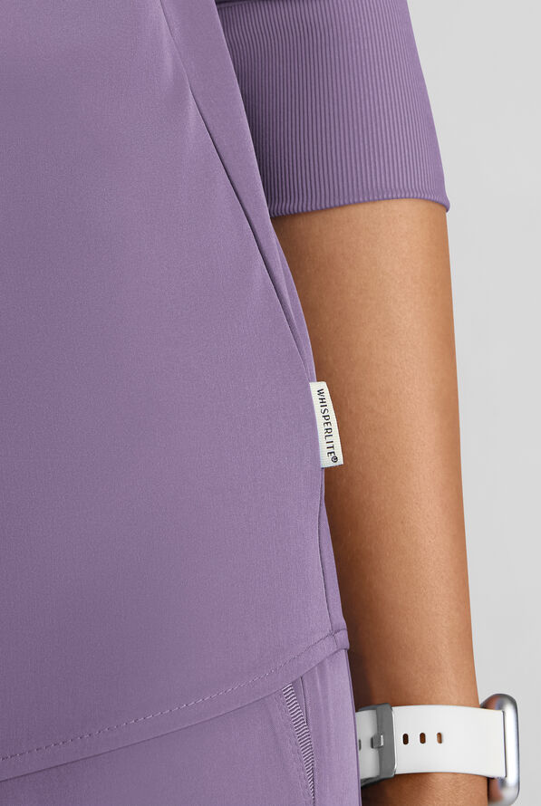 WhisperLite LYRA Women's 2-Pocket STRETCH 3/4" Sleeve Scrub Top - PURPLE DUSK - 5