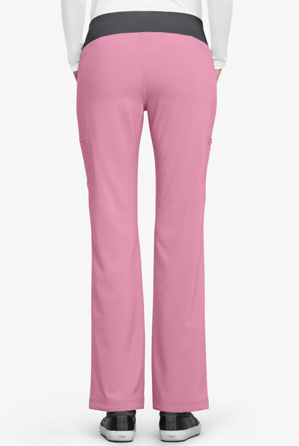 Cherokee iflex Women's 6-Pocket STRETCH Knit Waistband Cargo Scrub Pants - Petite - Spring Iris/Pewter - 4