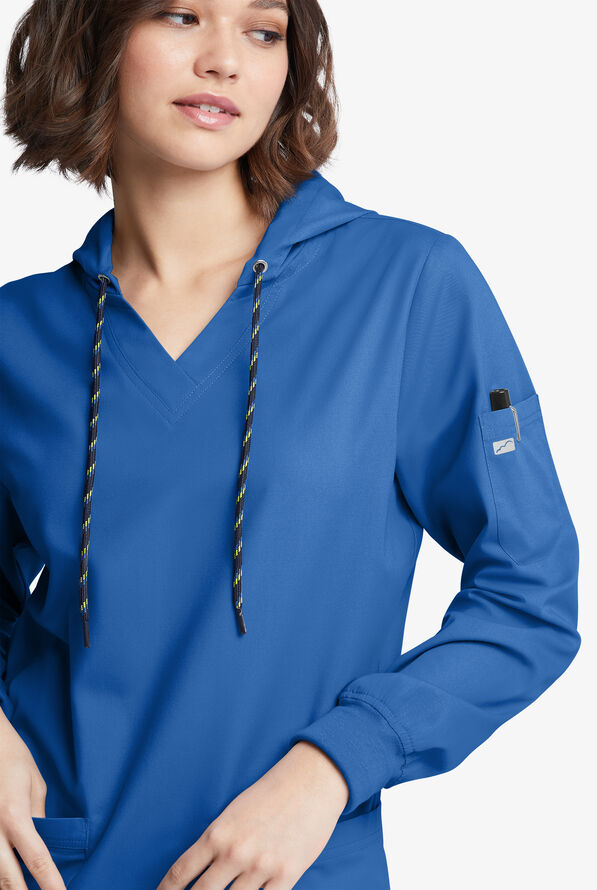 Strictly Scrubs Women's 5-Pocket Long Sleeve Pullover Hoodie - Royal - 5