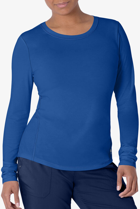 Healing Hands Mackenzie Women's STRETCH Long Sleeve Knit Underscrub - Royal - 2