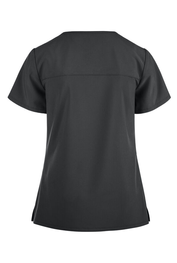Dickies EDS Essentials Women's 2-Pocket STRETCH Mock Wrap Scrub Top - Pewter - 2