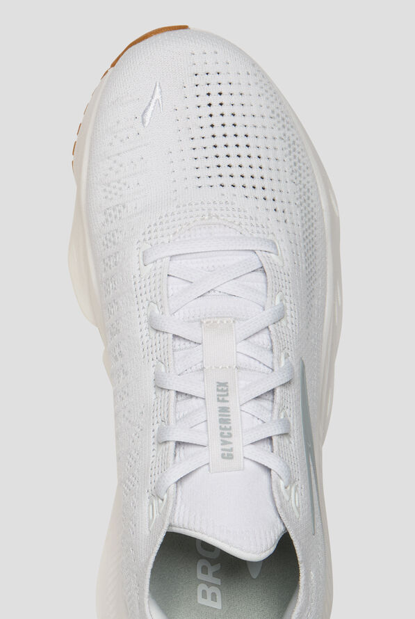 Brooks Women's Glycerin Flex White/Black/Biscuit Athletic Lace Up Shoes - null - 2