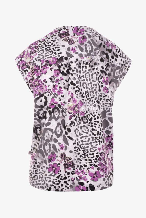 Healing Hands Wild and Beautiful Women's 2-Pocket STRETCH V-Neck Print Scrub Top - null - 2