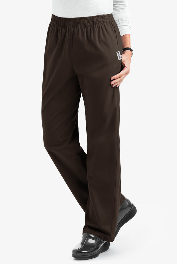 UA Best Buy Scrubs Women's 2-Pocket Elastic Waist Pants - Tall - Espresso - 1