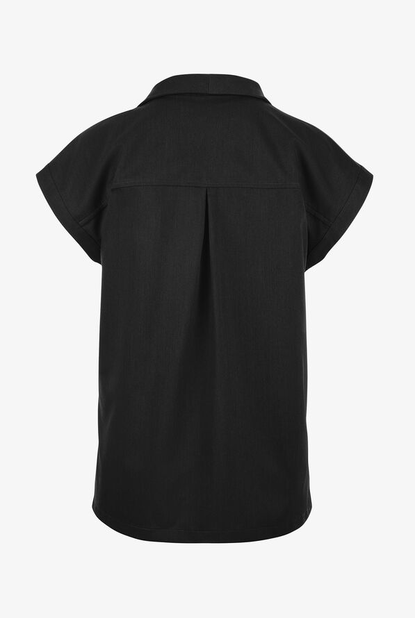 Healing Hands Purple Label Women's 1-Pocket STRETCH Dolman Sleeve Notch Collar Scrub Top - Black - 2