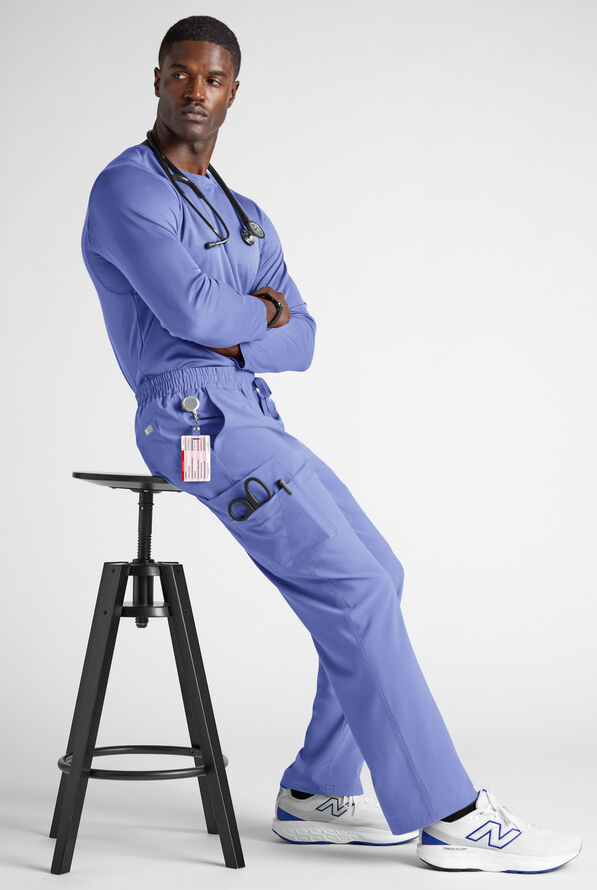 Easy STRETCH Men&rsquo;s 10-Pocket Scrub Pant - Ceil Blue - 9