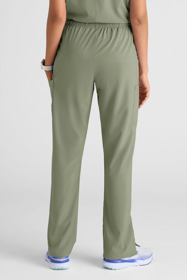 Easy STRETCH Eden Women's 4-Pocket Drawstring Scrub Pants - Petite - Olive Leaf - 2