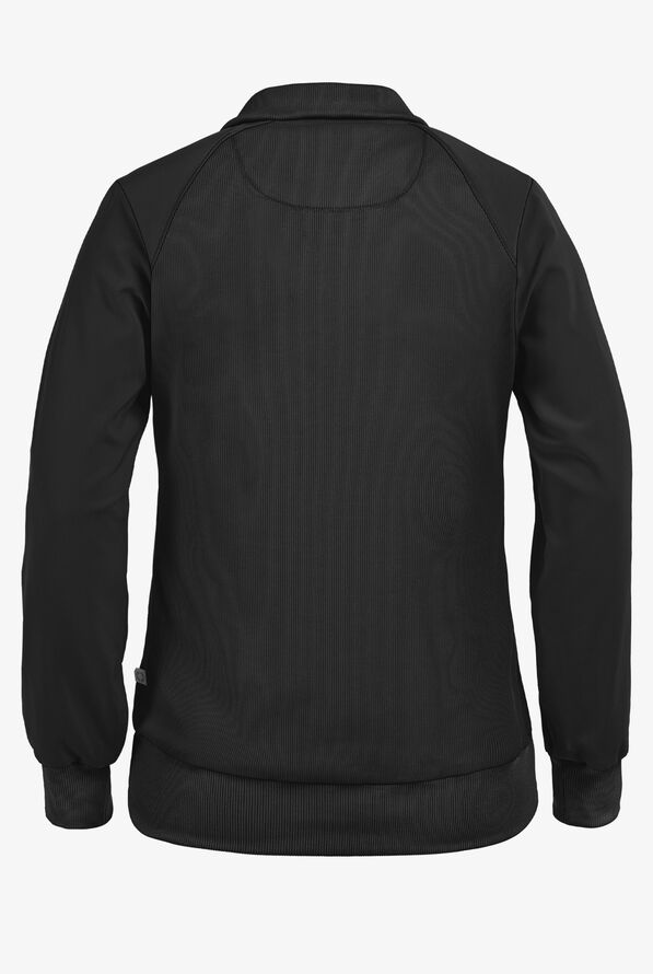 Infinity Women's 2-Pocket STRETCH Warm-Up Scrub Jacket - Black - 3