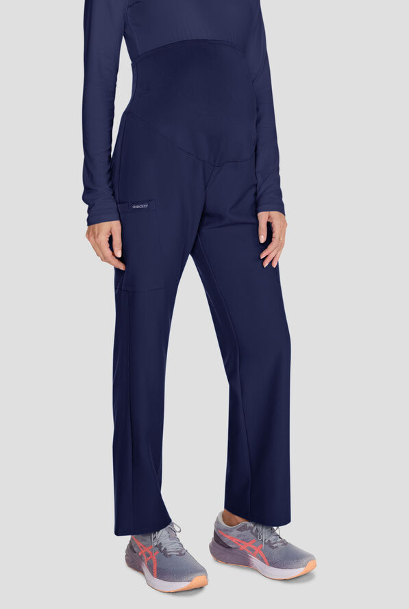 Cherokee Workwear Originals Ultra Women's 3-Pocket STRETCH Maternity Scrub Pants - Navy - 3